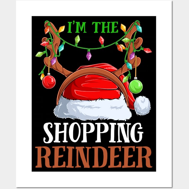 Im The Shopping Reindeer Christmas Funny Pajamas Funny Christmas Gift Wall Art by intelus